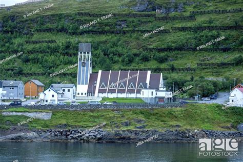 Norway Troms Og Finnmark Lutheran Church In Hammerfest Stock Photo