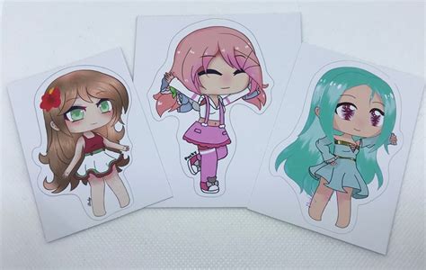 Gacha Life Art Stickers Bundle Set Of Nine 9 Stickers Etsy