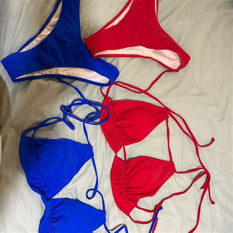 Red And Blue Bikini Set Gem