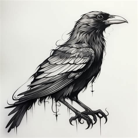 Raven Drawing Tattoo