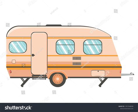 Cartoon Camper Trailer Travel Mobile Home Stock Vector (Royalty Free ...