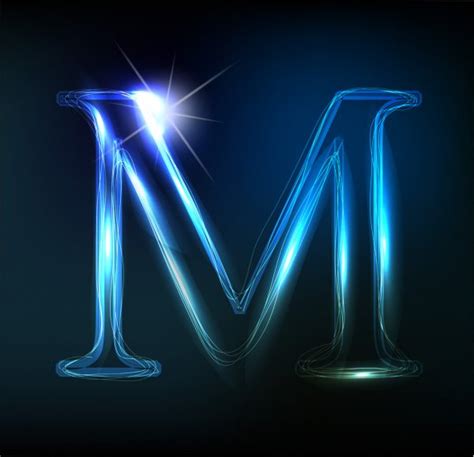 Glowing Neon Font Shiny Letter M — Stock Vector © File404 31220543