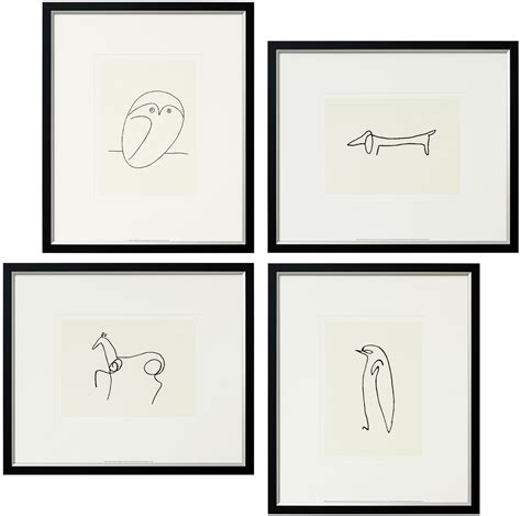 4 Tierbilder Im Set Gerahmt Von Pablo Picasso Kaufen Ars Mundi