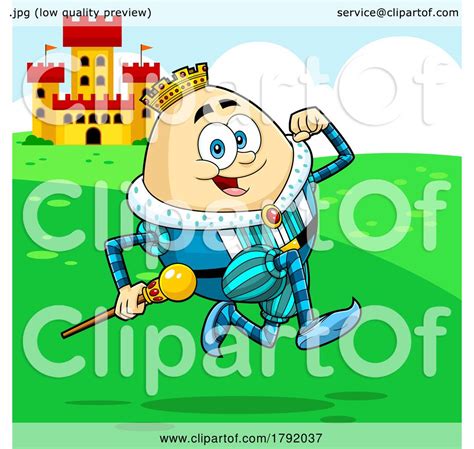 Cartoon Humpty Dumpty Egg King Running By Hit Toon 1792037