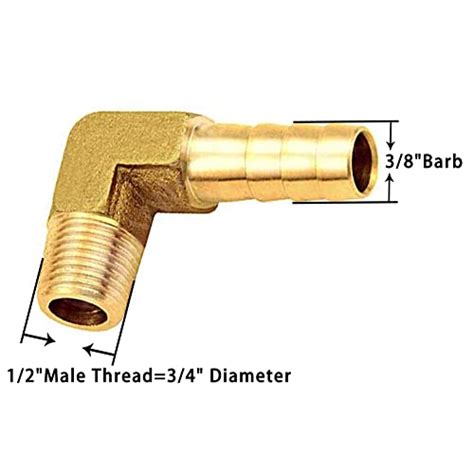 Joywayus Brass Hose Fitting 90 Degree Elbow 3 8 Barb X 1