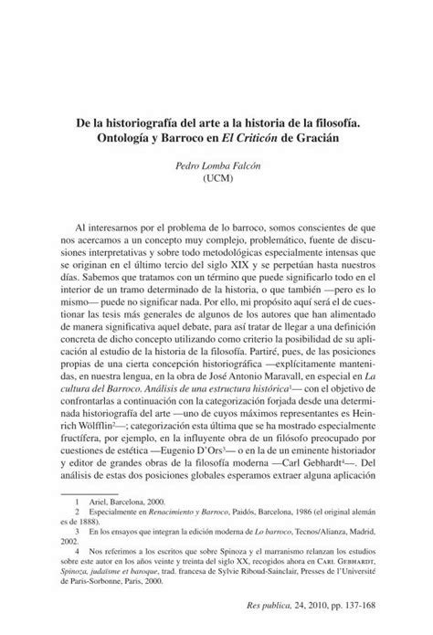 Pdf De La Historiograf A Del Arte A La Historia De La Filosof A