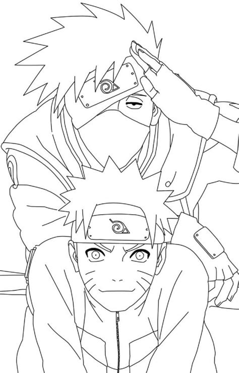 Coloriage Naruto Et Kakashi Coloriages Gratuits Cartoon Coloring Images