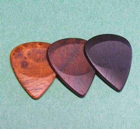 Custom Wood Guitar Picks Handmade Exotic 3 By NuevoWoodcrafts