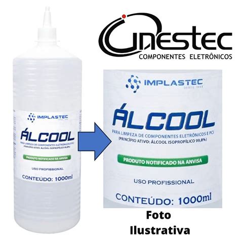 ALCOOL PARA LIMPEZA DE ELETRONICOS E PCI IMPLASTEC 1L 99 8 Uso Geral