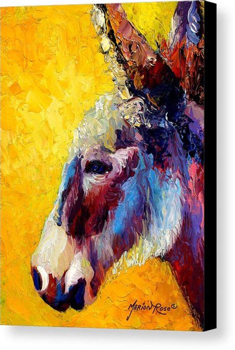 Western Canvas Print Featuring The Painting Burro Study Ii By Marion