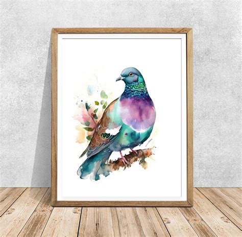 Pigeon Art, Pigeon Bird, Pigeon Wall Art, Bird Art, Bird Painting ...