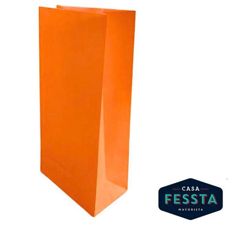 Bolsa De Sorpresita De Papel X10 Fessta Naranja Casa Fessta