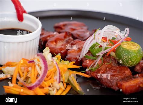 Pork Grilled Barbeque Stock Photo Alamy