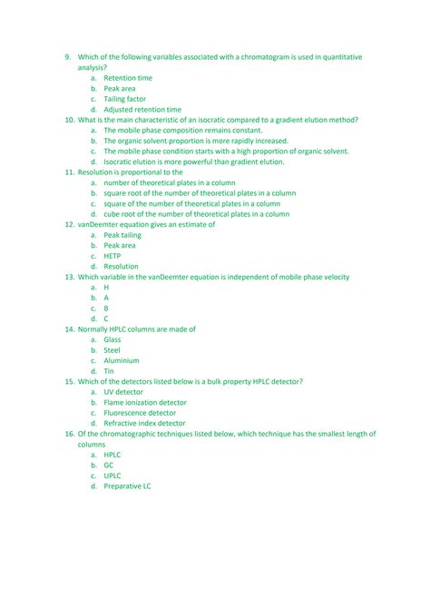 Solution Pharmaceutical Analysis Iii Question Bank Mcqs Studypool