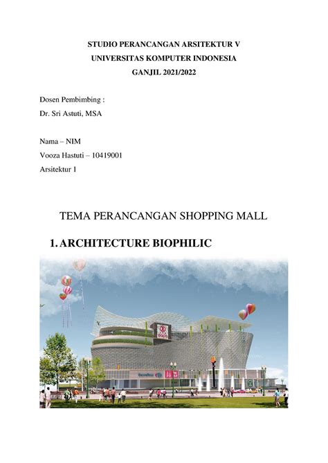 Vooza Hastuti Spa Tema Perancangan Shopping Mall Studio