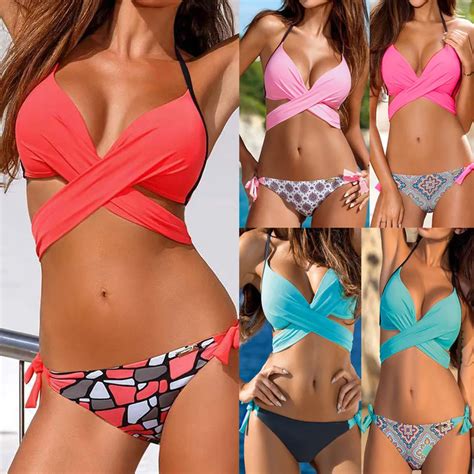 Women Female Bikinis Split Swimwear Straps Swimsuit Plavky Biquini