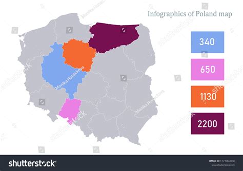 Infographics Poland Map Individual Regions Vector Stock Vector (Royalty ...