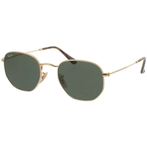 Ray Ban Gold Hexagonal Metal Green Men S Sunglasses Rb N