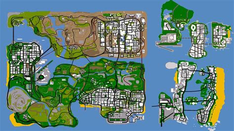 A map comparison between GTA San Andreas, GTA 3 and GTA Vice City ...