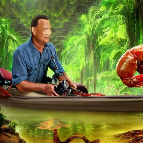 Tom Hanks As Forrest Gump Riding A Giant Shrimp In The Stable