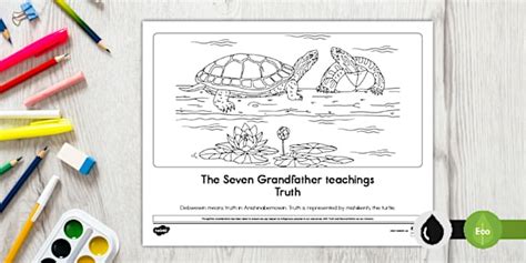 FREE The Seven Grandfather Teachings Colouring Page For Truth