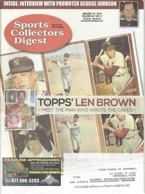 2015 BABE RUTH NEW YORK YANKEES SCD Sports Collectors Digest