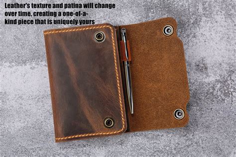 Personalized leather mini composition notebook cover – DMleather