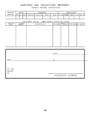 Free Printable Earning Statements