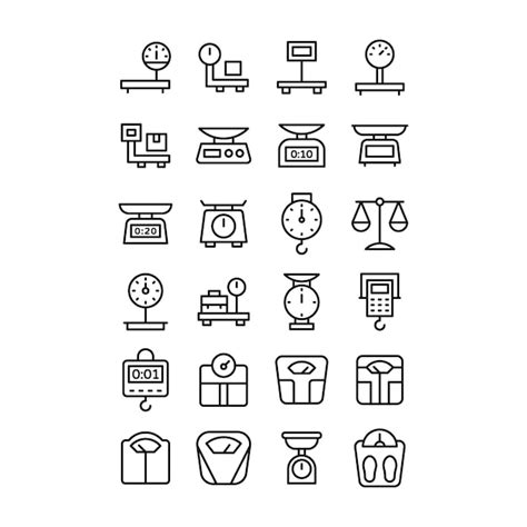 Premium Vector Weight Scale And Mechanical Scale Line Set