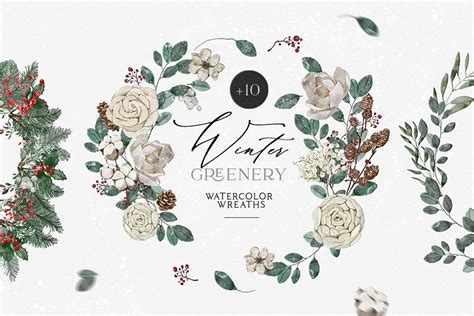 Watercolor Christmas Wreaths Graphic by NassyArt · Creative Fabrica