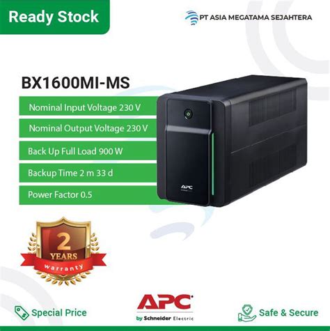 APC BX1600MI MS Back UPS 1600VA 230V AVR Universal Sockets