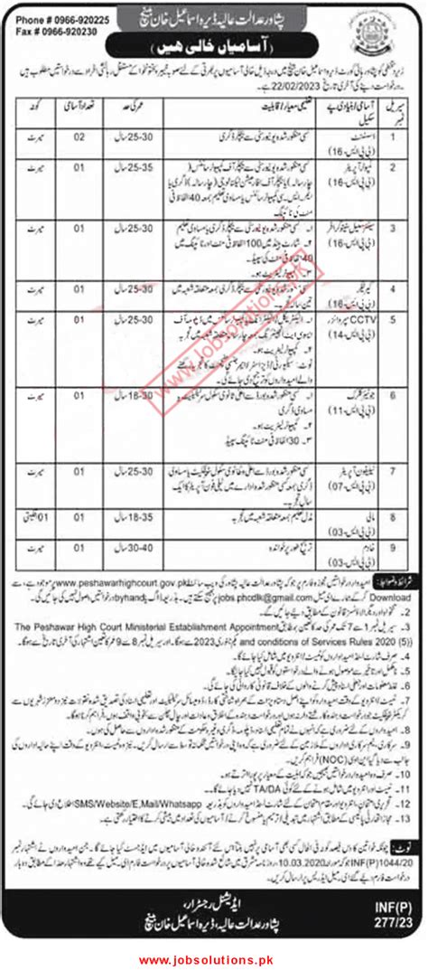 Peshawar High Court Jobs 2023 Job Solutions