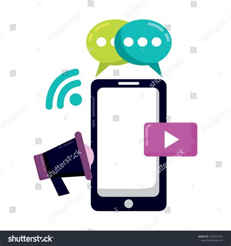 Mobile Chat Internet Speaker Social Media Stock Vector Royalty Free 1424352575 Shutterstock