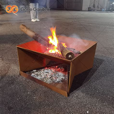 Corten Steel Wood Burning Fire Pit For Outside Backyard China Corten