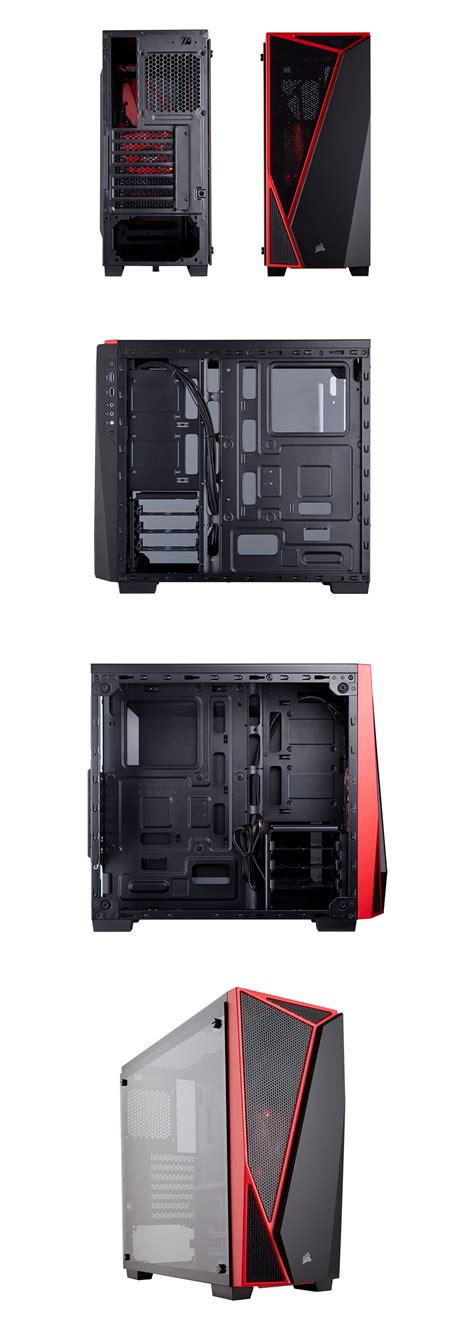 Buy Corsair Carbide Series Spec Tempered Glass Case Black Red Cc