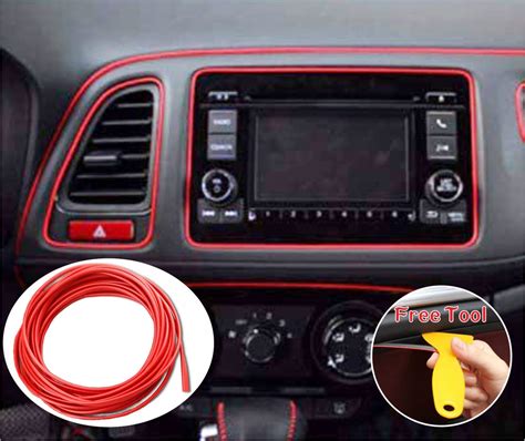 Red Car Interior Decorative Molding Door Panel Gap Trim DIY Flexible ...