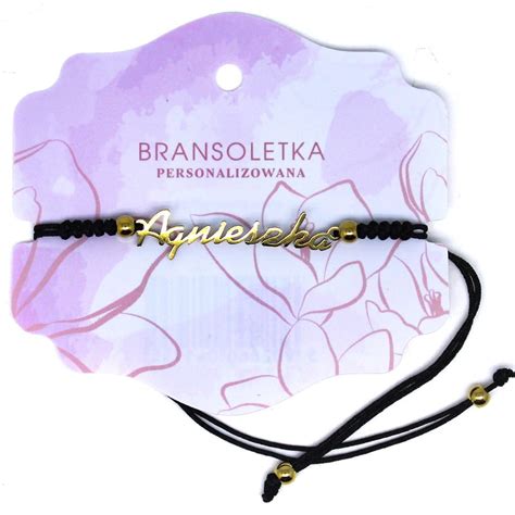 Bransoletka Personalizowana Z Imieniem Agnieszka Black Parrot