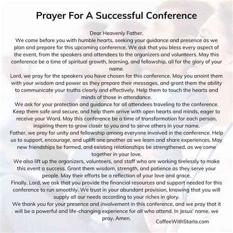 15 Prayer Points For A Successful Conference Coffee With Starla