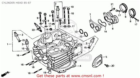 Honda Xr600r 1985 F Usa Cylinder Head 85 87 Schematic Partsfiche