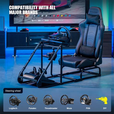 Gtplayer Racing Simulator Cockpit With Gaming Chair And Bluetooth