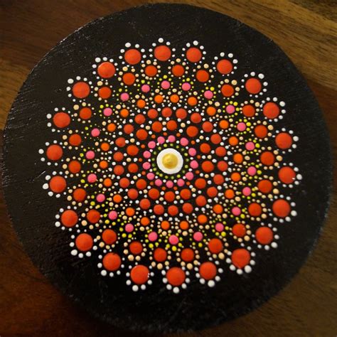 Dot Mandala Coaster Set Of 6 Red Green Blue Wood Coasters Etsy India