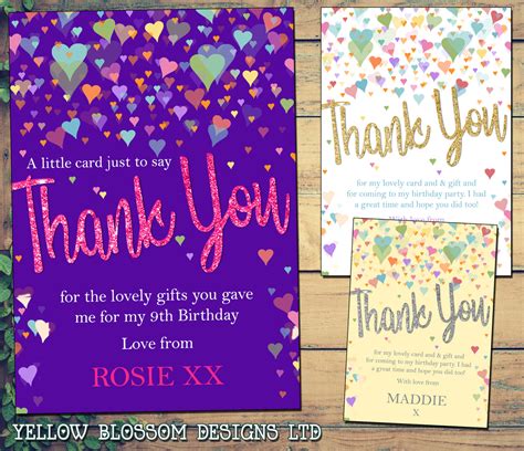 Birthday Thank You Cards Yellowblossomdesignsltd