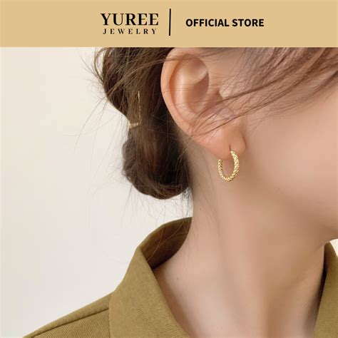 Jual Yuree Amanda Earrings Perhiasan Anting Hoops Titanium Anting