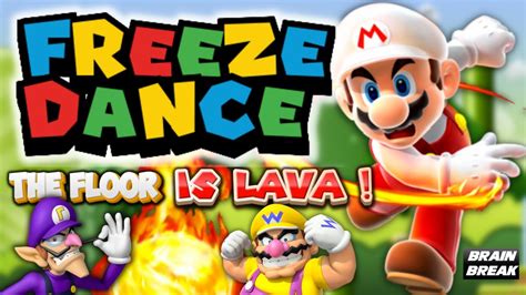 Super Mario Freeze Dance The Floor Is Lava Brain Break Just Dance