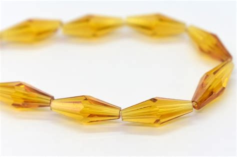 Topaz 5205 Swarovski Crystal Elongated Bicone Bead 6x15mm Etsy