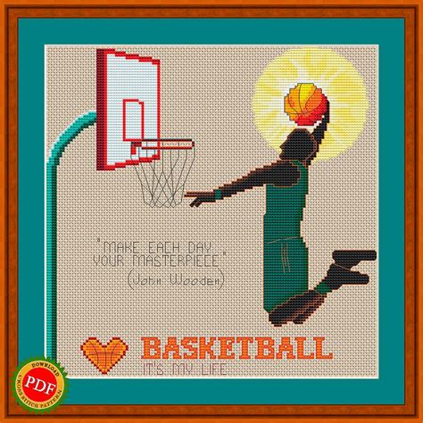 Basketball Cross Stitch Pattern Basketball Player