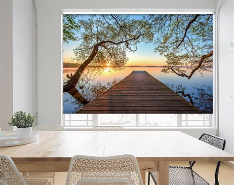 Pier To The Sunset Roller Blind Photo Printed Picture Window Blinds