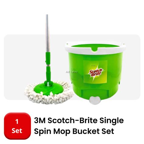 M Scotch Brite Single Spin Mop Bucket Set