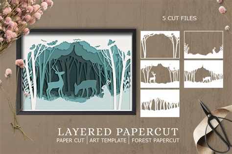 Layered Papercut Paper Cut Forest Papercut