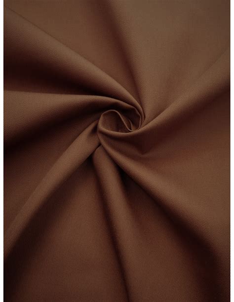 Tissu Gabardine Polyester Coton Marron Clair